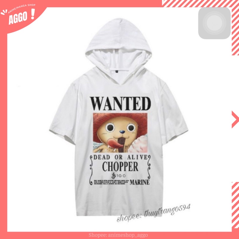 Áo Hoodie Tay Lửng Wanted Truy Nã One Piece, Áo Wanted luffy, Ace, Shanks, Chopper, Nami, Sanji, Zoro