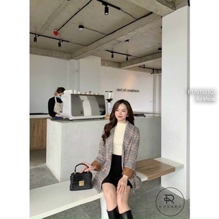 Áo khoác vest dạ kẻ caro tay dài hàng QC! 215k