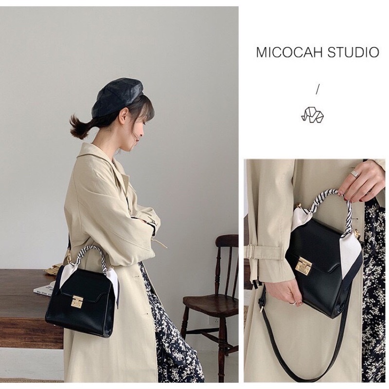 TINUONGSHOP - Túi xách nữ Mi•Co•Cahh kèm khăn lụa quấn quai sang trọng