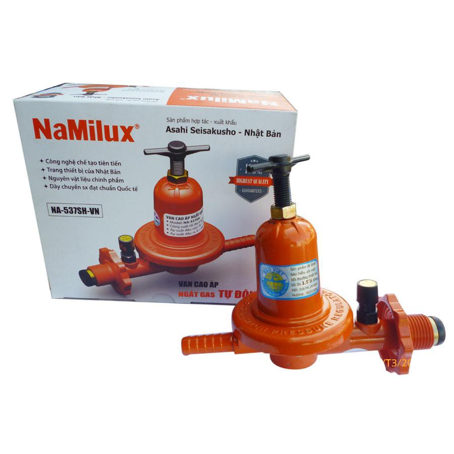 BỘ VAN CAO ÁP  NGẮT GAS TỰ ĐỘNG NAMILUX NA-537SH-VN BẢO VỆ AN TOÀN + 1,5 MÉT DÂY DẪN GAS NAMILUX + 2 CỔ DÊ ( SỬ DỤNG ĐƯỢ