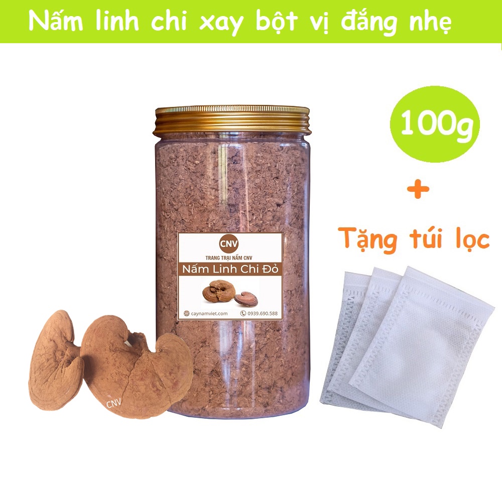 100g bột nấm linh chi đỏ vị đắng nhẹ - Cây Nấm Việt