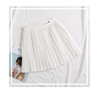 Chân váy ngắn xếp li BERI (trắng) - CV097