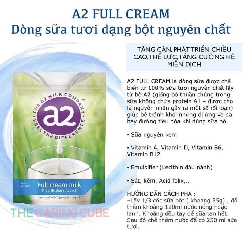 Sữa bột A2 túi