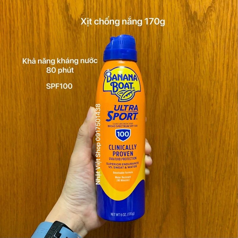 Xịt Chống Nắng Body Banana Boat SPF100 (170g/chai)