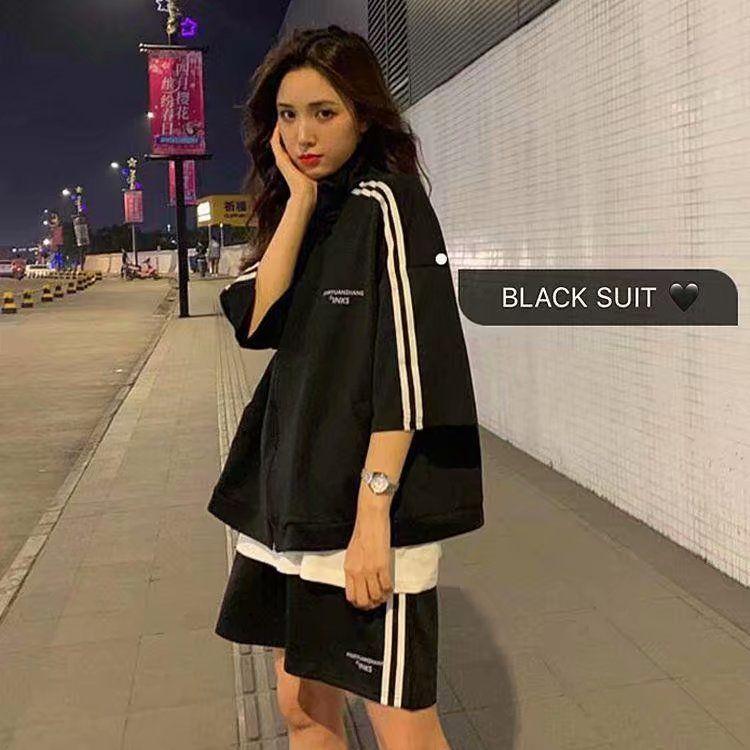 New Women's Clothing in Summer of 2019 Korean Leisure Sports Hiphop Hip Hop Suit