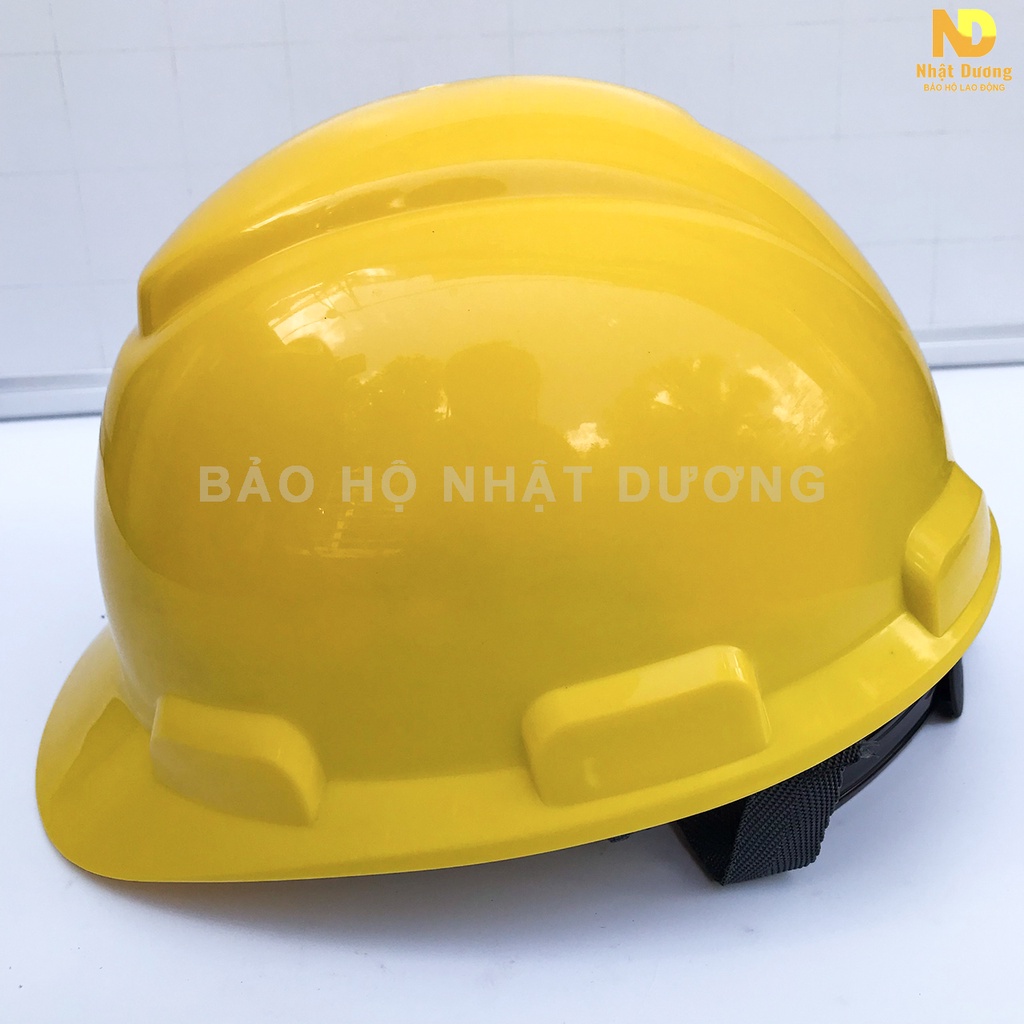 Mũ bảo hộ lao động Nhật Dương khóa vặn lót xốp màu vàng N08, Nón bảo hộ lao động chống nóng bảo vệ đầu
