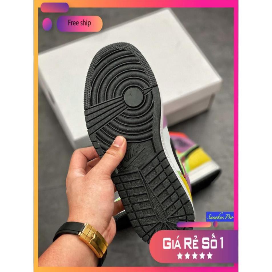 Giày thể thao AIR Jordan 1 Mid SE Multi-Color  cổ cao siêu đẹp dành cho nam và nữ