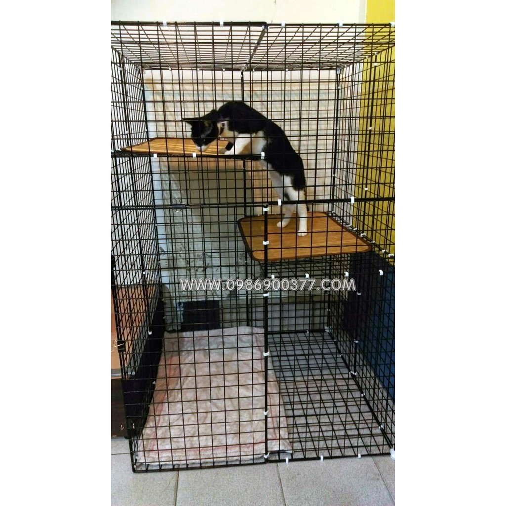 CHUỒNG NUÔI THÚ CƯNG LẮP GHÉP KÈM 2 Ô CÓ THỂ ĐỰNG THỨC ĂN, QUẦN ÁO,ĐỒ CHƠI...CỦA CÁC PETS