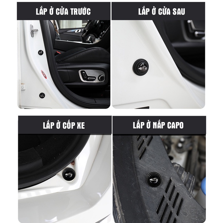 Nút Dán Đệm Cao Su Silicon Chống Va Đập Đàn Hồi Giảm Tiếng Ồn Bảo Vệ Cửa Capo Cốp Ô Tô Hitechlife
