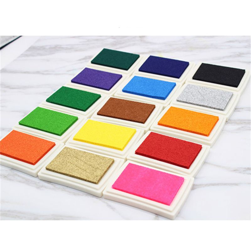 Set 15 Đệm Mực Con Dấu Thủ Công Có Thể Giặt Sạch Dành Cho Học Sinh
