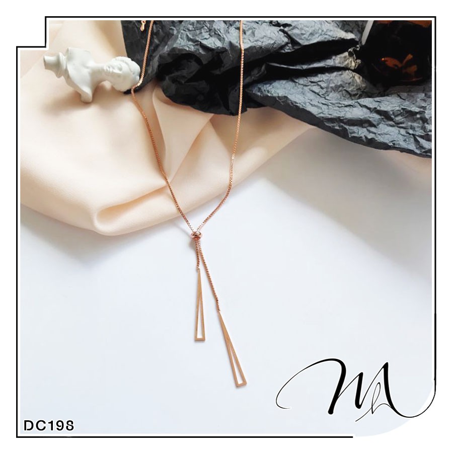 Dây chuyền nữ Titan dây rút thanh rỗng xinh xắn - Măng’s House DC198