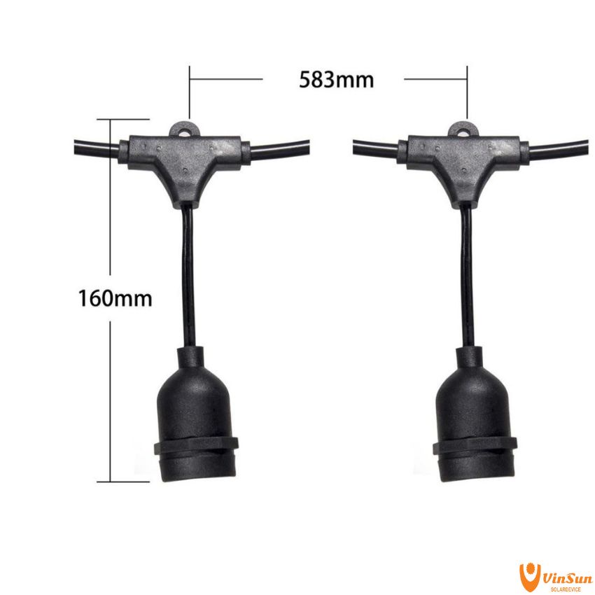 Dây Đèn Led Trang Trí Ngoài Trời Chống Nước Dây E27 Trang Trí Sân Vườn Quấn Cây Bóng Đa Sắc Màu 1W 3W, Vinsun