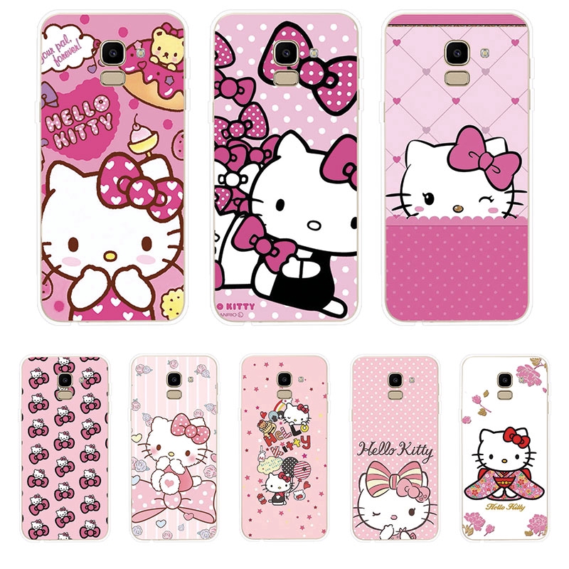 Ốp Lưng Samsung Galaxy J2 Pro J4 J4+ J6 J6+ Plus J8 2018 TPU mềm Case Hello Kitty