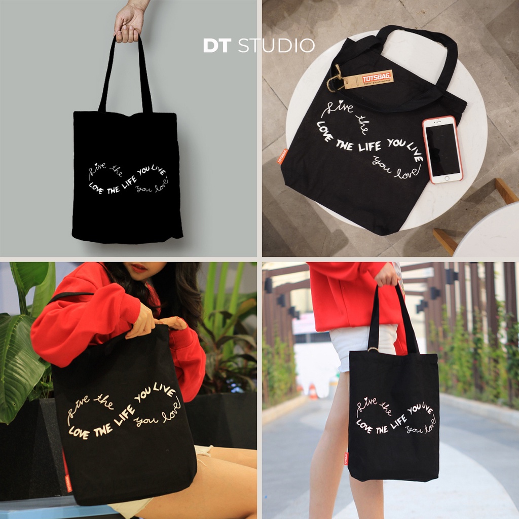 Túi tote túi vải canvas DTSTUDIO thoải mái đựng đồ vừa laptop chất vải 100% cotton