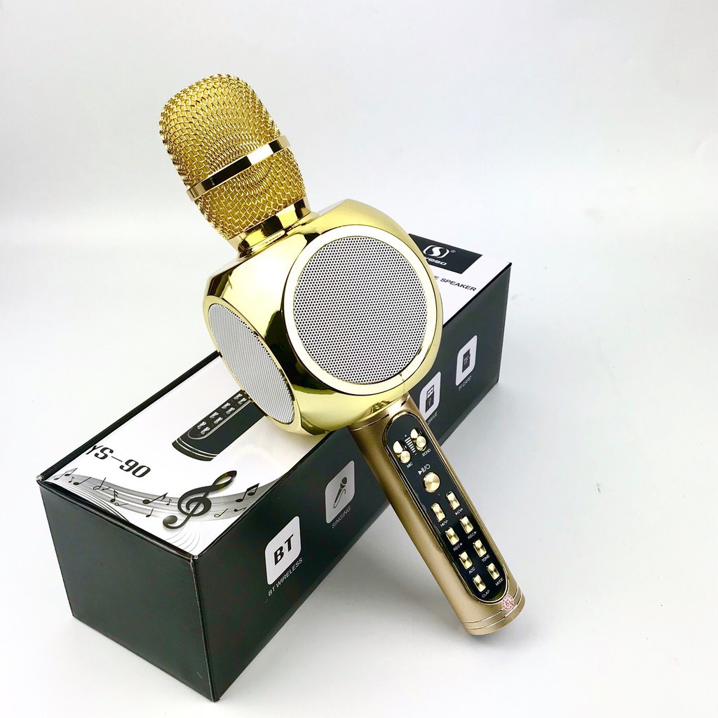 Micro Bluetooth Karaoke YS90-YS91 kèm loa nghe nhạc không dây Hát Karaoke Cực Bắt Giọng, Loa Bass Siêu Hay, Âm Thanh Lớn