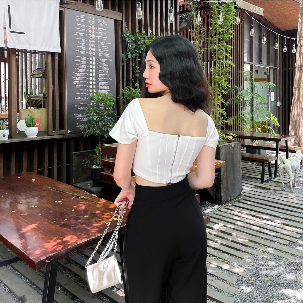 ZAREEN | ÁO CROPTOP CORSET ZAREEN VOA91 TRẮNG