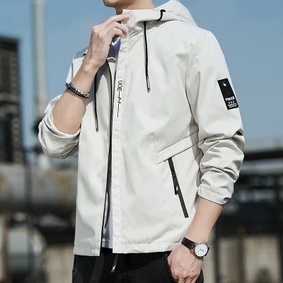 Áo khoác gió mỏng có mũ trùm đầu dáng rộng chắn gió thời trang thu đông dành cho nam