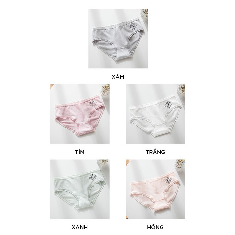 Quần lót nữ cotton cao cấp co giãn kháng khuẩn in hình đáng yêu dễ thương QL22 | BigBuy360 - bigbuy360.vn