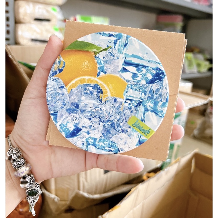 Miếng sứ làm mát cho hamster ,in hình đá chanh mát lạnh. Miếng sứ làm mát hahale