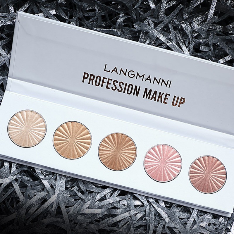 [Hàng mới về] Bảng phấn bắt sáng và tạo khối Langmanni 5 màu dành cho trang điểm | BigBuy360 - bigbuy360.vn