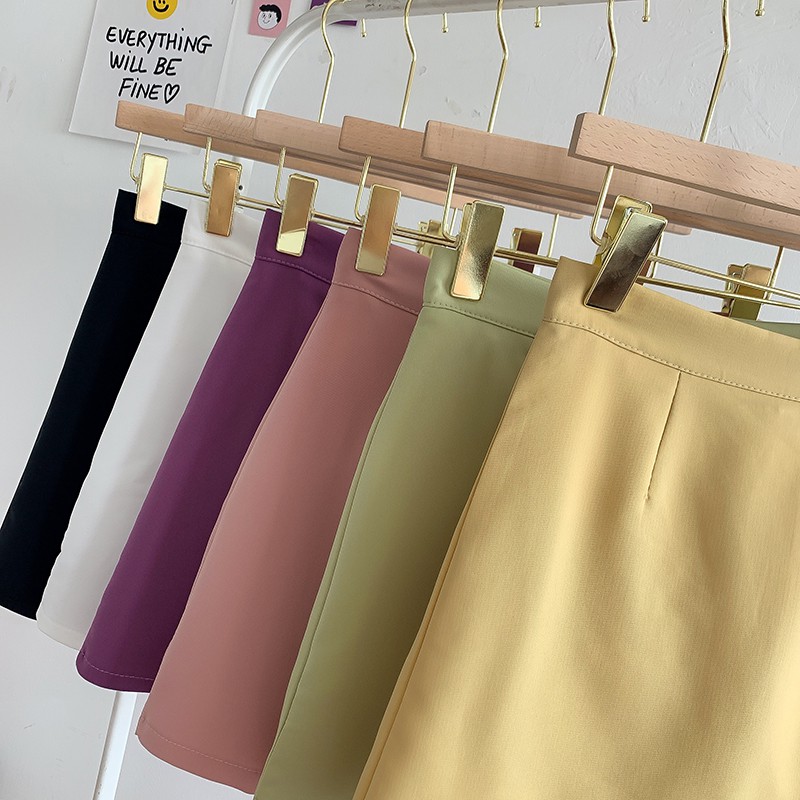 Chân Váy Chữ A Lưng Cao Màu Trơn Thời Trang Cho Nữ | BigBuy360 - bigbuy360.vn