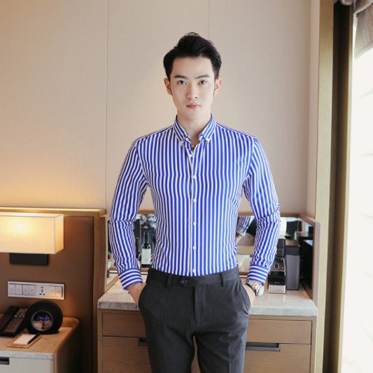 [Ảnh Thật- Loại đẹp] Áo sơ mi nam dài tay kẻ sọc chất vải mịn trơn mát chống nhăn