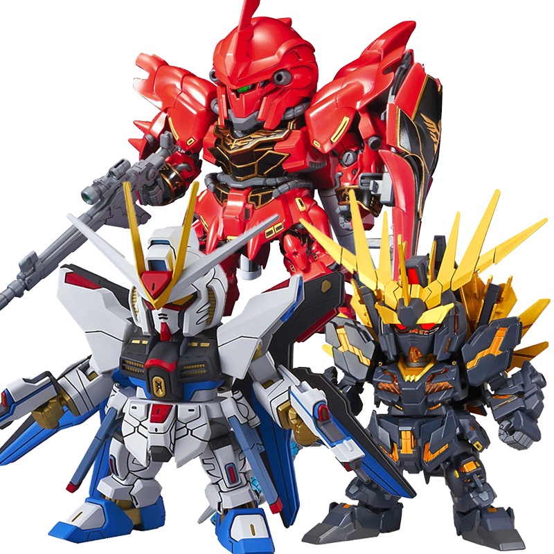 Gundam Lego Bandai lắp ráp phiên bản Q SDEX Barbatos Red Heresy Flying Wing Strikes Free Unicorn BB111