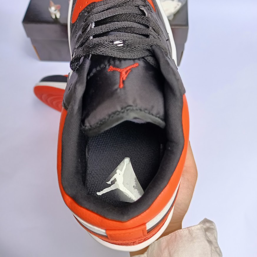 Giày Sneaker JD 1 màu cam đen Thấp cổ nam nữ full box bill