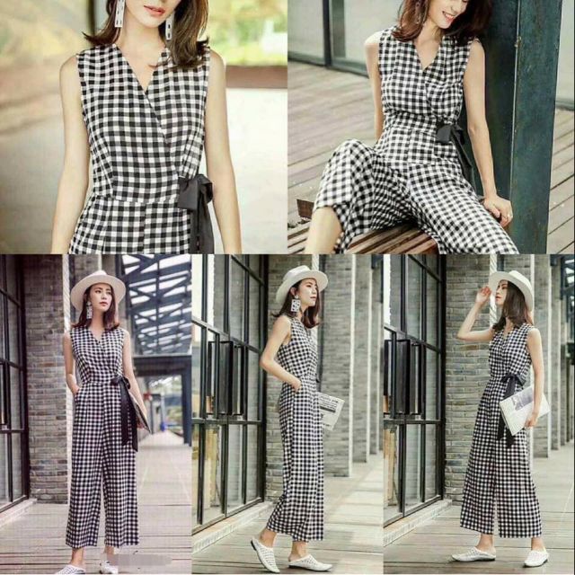 Jumpsuit kẻ caro