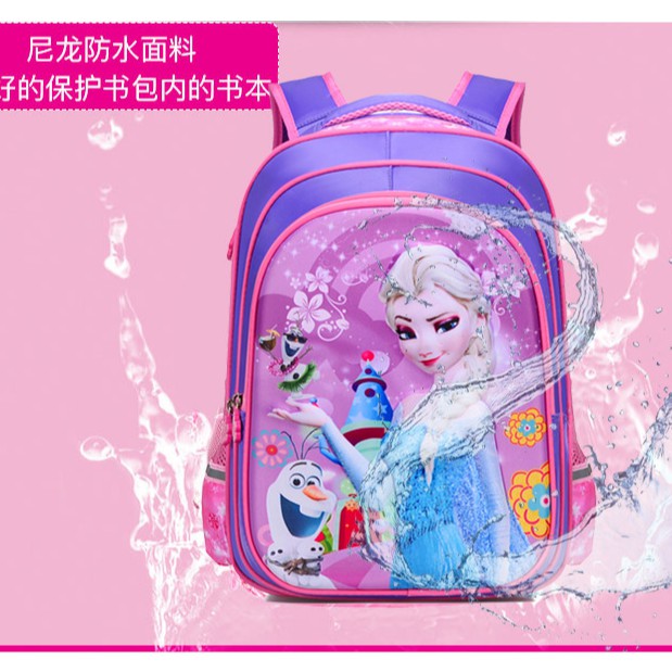 [ẢNH THẬT+VIDEO] SIÊU RẺ Balo đi học cho bé gái mầu hồng công chúa elsa FROZEN cấp 1 tiểu học lớp 12345 chống gù TE3