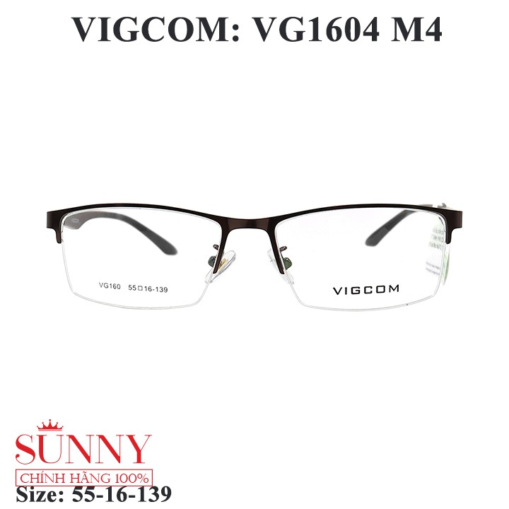 Gọng kính chính hãng nam nữ Vigcom VG1604 màu sắc thời trang ,thiết kế dễ đeo bảo vệ mắt