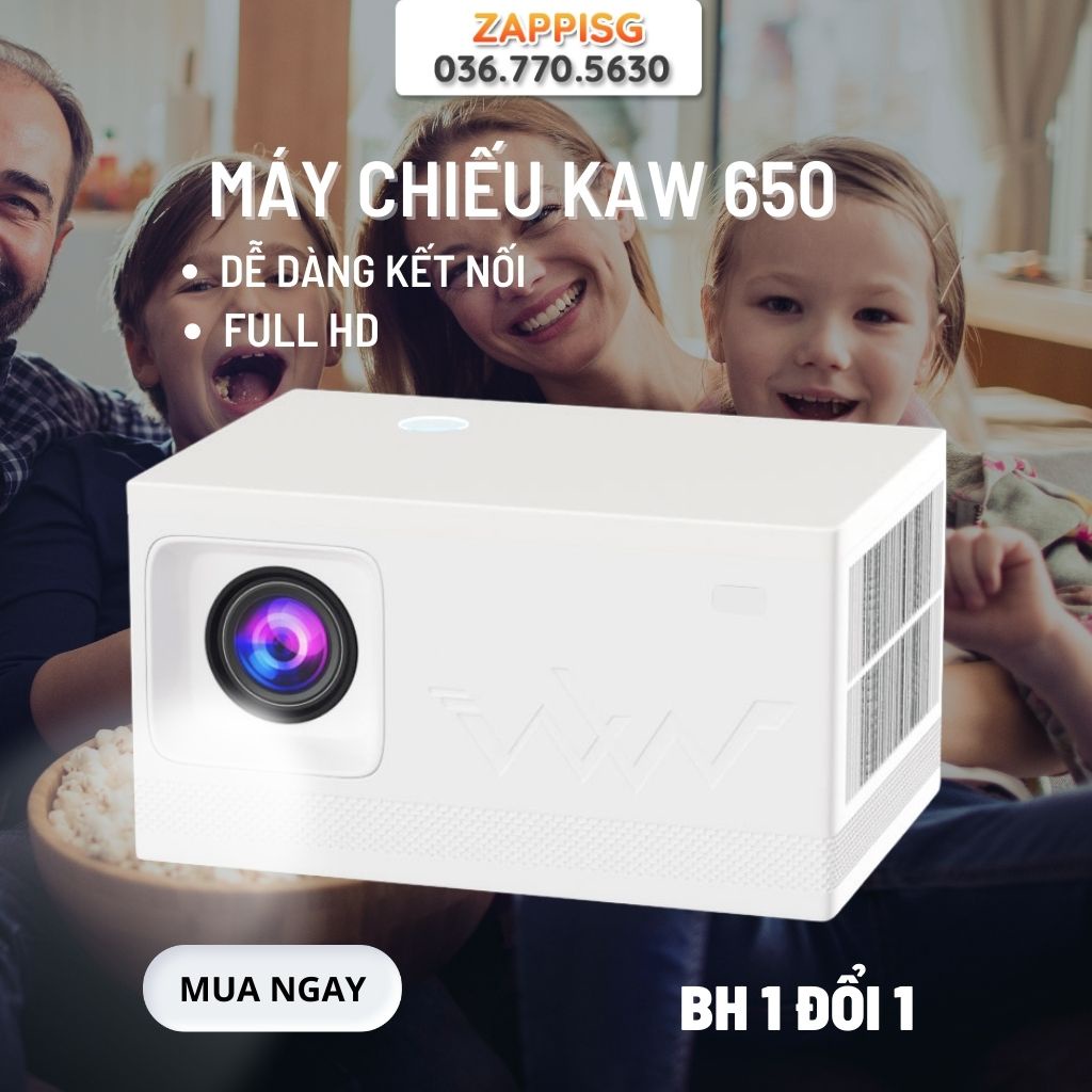 Máy Chiếu Di Động Giá Rẻ, Máy chiếu nhỏ gọn KAW-K650 PLUS, Độ phân giải cao - Âm thanh sống động