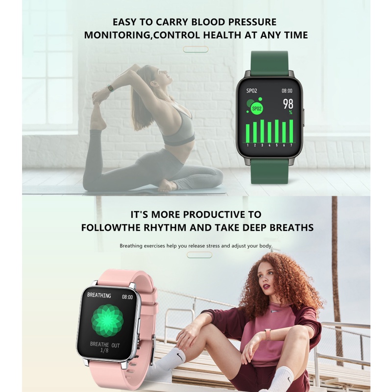 ⌂⌂ ALLCALL P36 Smart Watch Bluetooth Sports Fitness Tracker Smart Bracelet Heart Rate Sleep Monitor Calls Messages Reminder 【Goob】