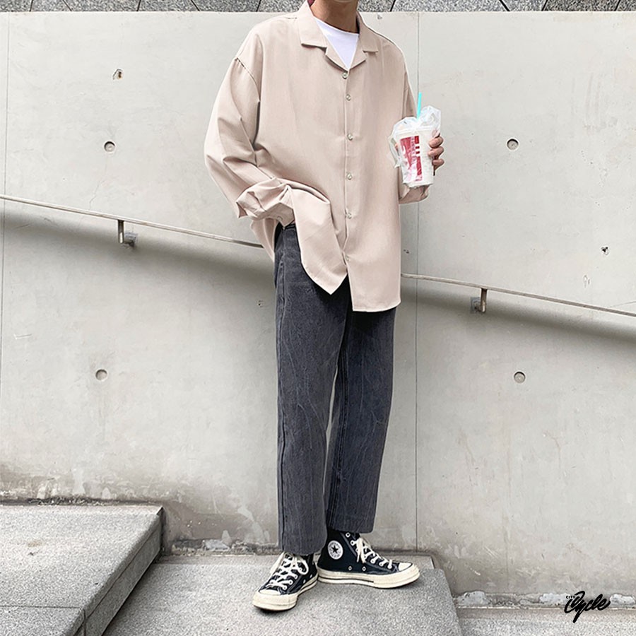 Áo sơ mi nam nữ Pijama City Cycle - Áo sơ mi cổ vest Unisex dài tay Local Brand | BigBuy360 - bigbuy360.vn