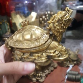 Long Quy Rùa nắp mai mở bằng đồng vật phẩm phong thuỷ