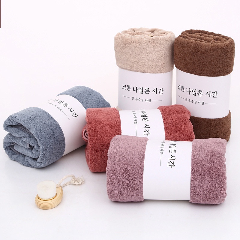 [Tặng lược massage] Khăn tắm vải cotton khổ lớn 70x140 cm siêu mềm