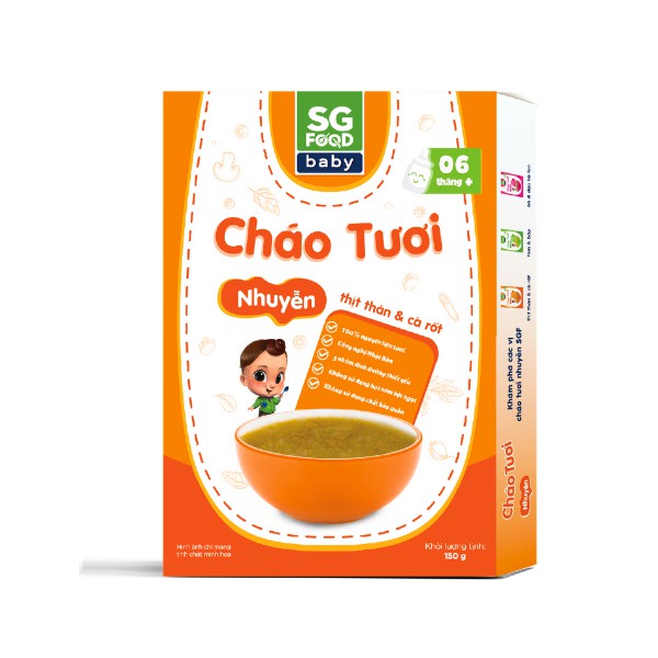 Combo 3 Cháo Nhuyễn Sài Gòn Food 150g (Thịt Thăn - Bò - Tôm)