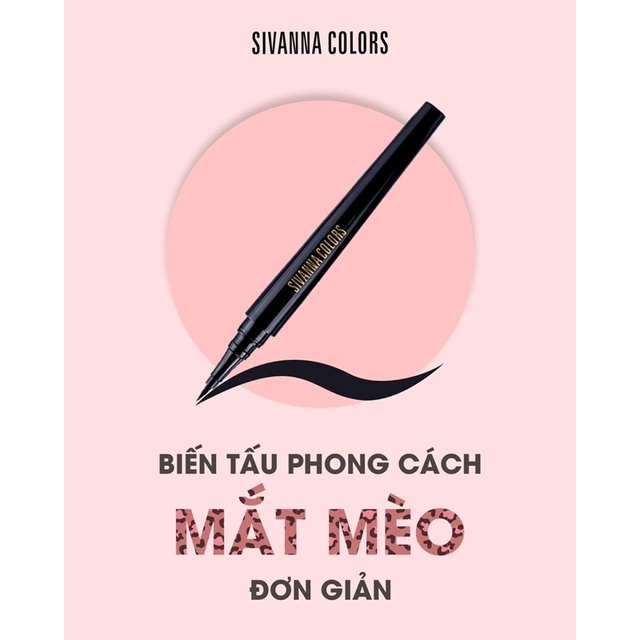 Bút kẻ mắt nước Sivanna Chính Hãng chống thấm nước lâu trôi Xpress Eyeliner Rose Cat