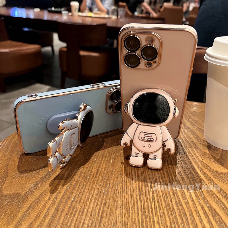 Ốp Điện Thoại Mạ Điện Hình Phi Hành Gia Cho Iphone 11 12 13 Pro Max X Xr Xs Max 7 8 Plus 12mini 13mini