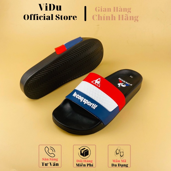 Dép nam thời trang Lecoqsportt ViDu 21149 hai màu   cao su cao cấp hình con gà trống siêu bền, sắc nét