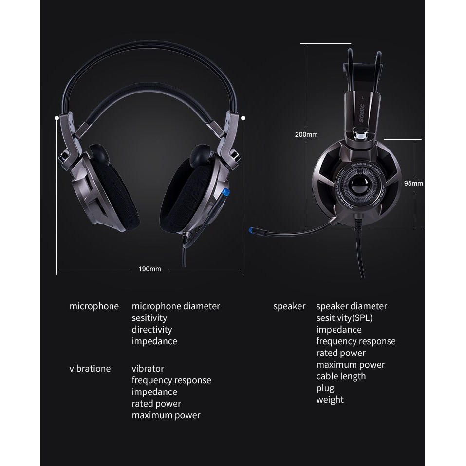 Tai nghe headphone chuyên Game Somic G954 LED - USB Sound 7.1 - Hàng chính hãng