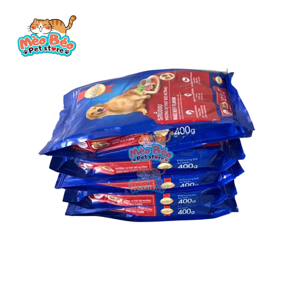 Thức ăn hạt cho chó lớn SMART HEART ADULT vị thịt bò - Túi 400g