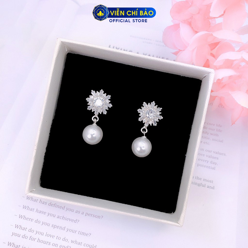 Bông tai bạc nữ star flower chất liệu bạc 925 thời trang phụ kiện trang sức nữ thương hiệu Viễn Chí Bảo B400178