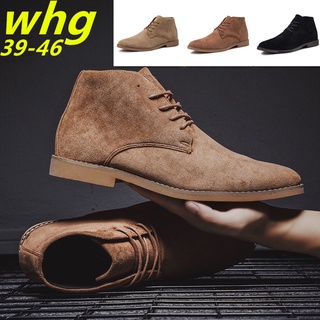 Giày Boot Da Cổ Cao Phong Cách Retro Cho Nam Size 39-45
