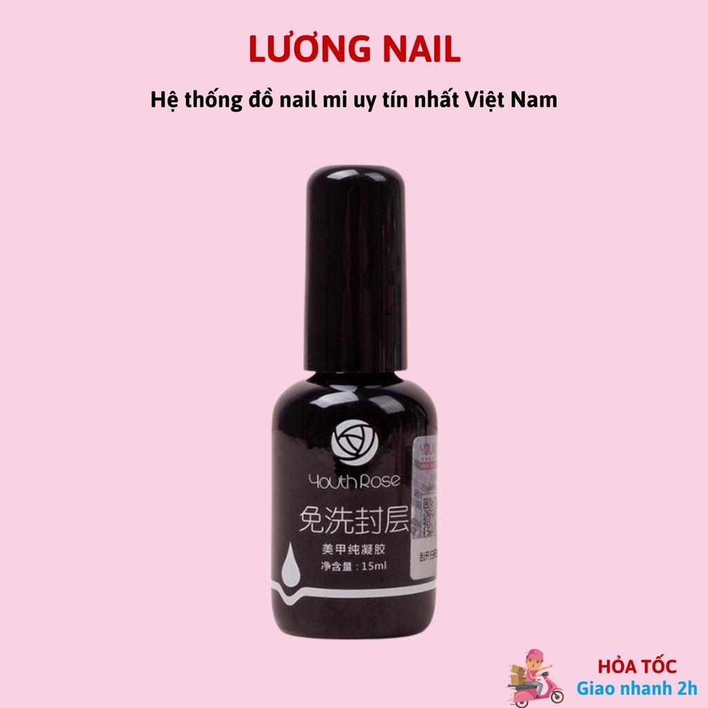 Base top hoa hồng cứng móng top bóng sơn liên kết phụ kiện nail giá rẻ 15ml