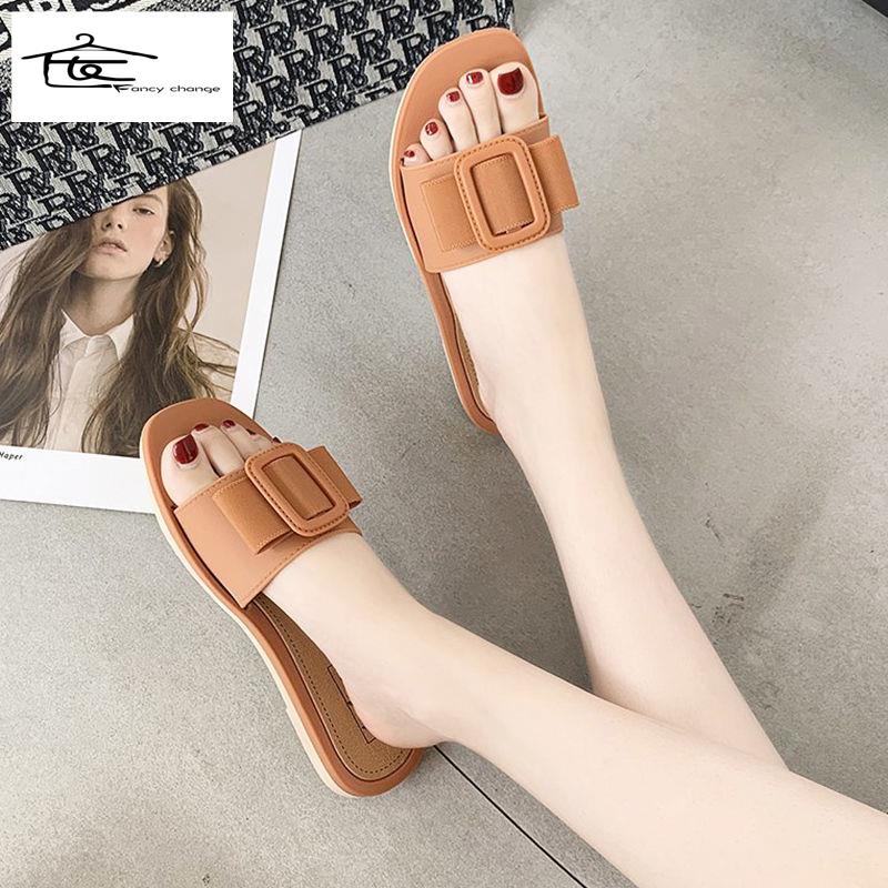 Dép Mùa Hè Có Khóa Vuông Phong Cách Hàn Quốc Thời Trang Cho Nữ