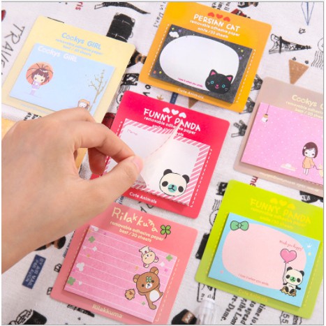 Giấy note sticky dễ thương 7,5x5cm nguồn hàng buôn sỉ