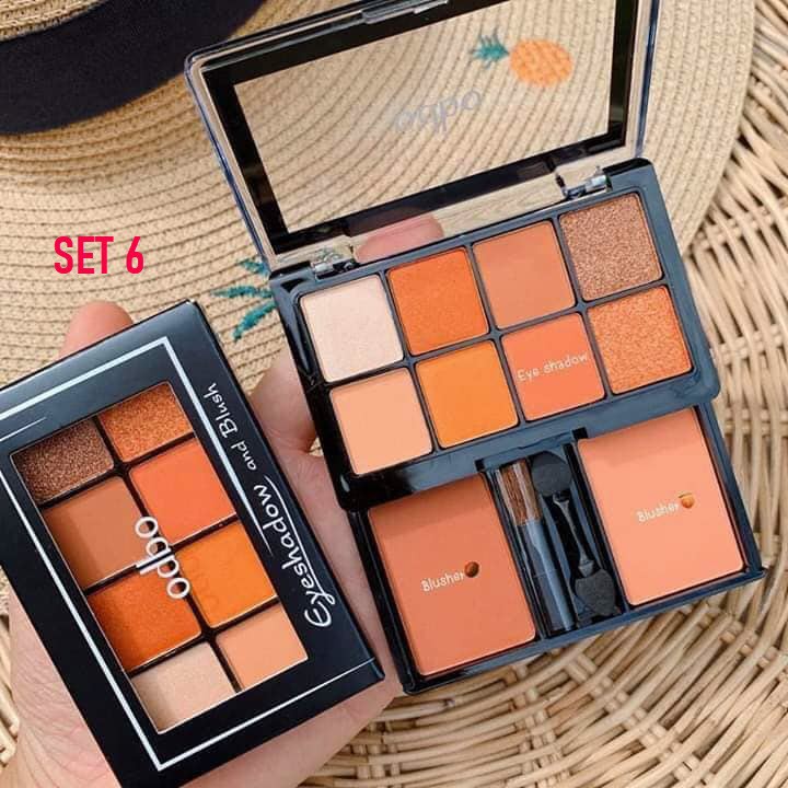 BẢNG PHẤN MẮT - PHẤN MÁ BẮT SÁNG KÈM NHŨ MẮT - TẠO KHỐI - MAKE UP SIÊU XINH [TÔNG ĐỎ-CAM -HỒNG - CÓ NHŨ MẮT]