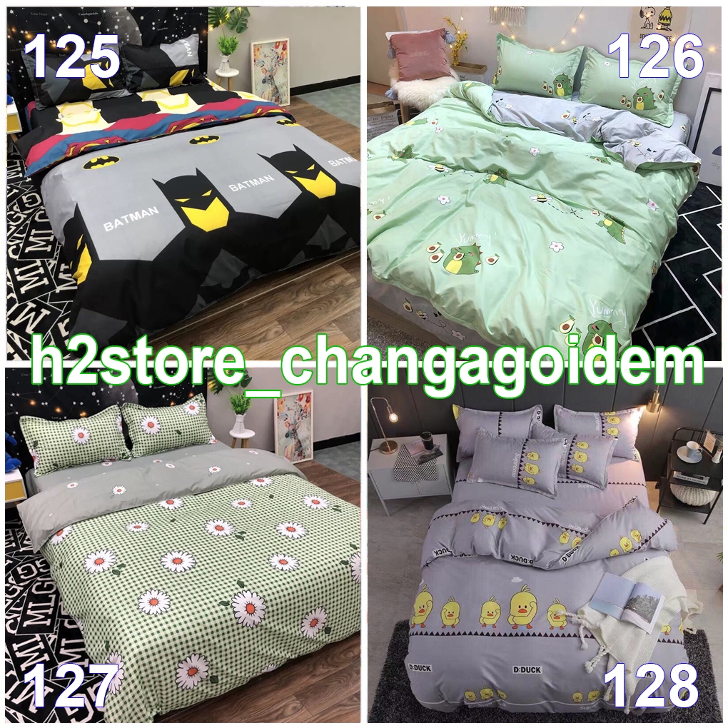 CHĂN PHAO Bộ Cotton Poly Nhập Khẩu Ga Hàn Quốc Phối Màu (gạt trái xem mẫu) | BigBuy360 - bigbuy360.vn