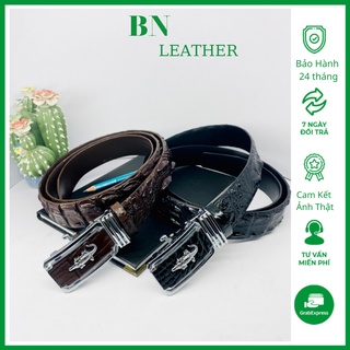 Thắt lưng da cá sấu, dây lưng da cá sấu dây liền nguyên con hàng hiệu - bn leather